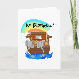 Noah's Ark 1st Birthday Tshirts and Gifts Card