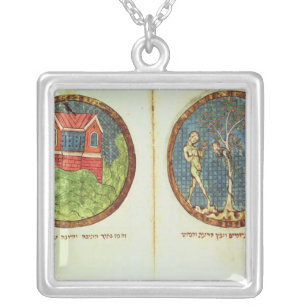 Noah's Ark and Adam and Eve Silver Plated Necklace