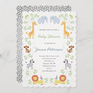 Noah's Ark Animals Baby Shower Invitation