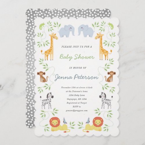 Noahs Ark Animals Baby Shower Invitation