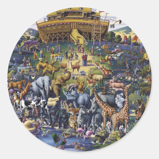 Noahs Ark Animals Classic Round Sticker | Zazzle.com