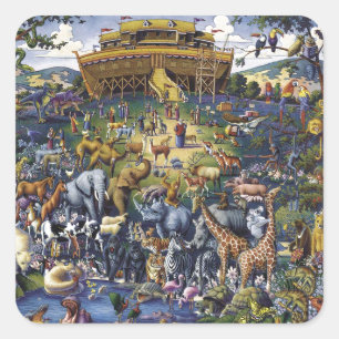 Noahs Ark Animals Square Sticker