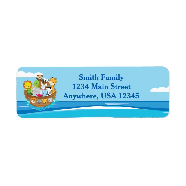 Noah's Ark | Baby Animals | Personalized Label (Front)