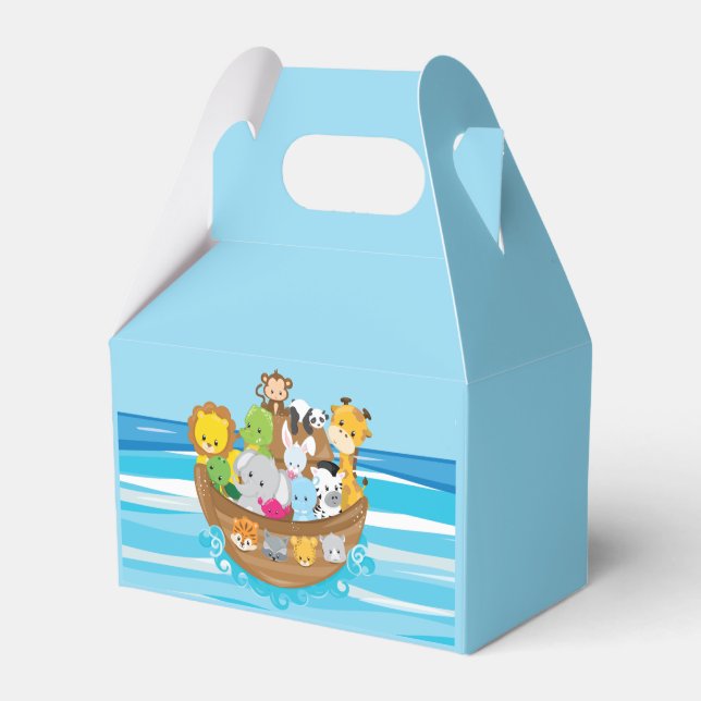 Noah's Ark | Baby Animals Themed Favor Boxes (Front Side)