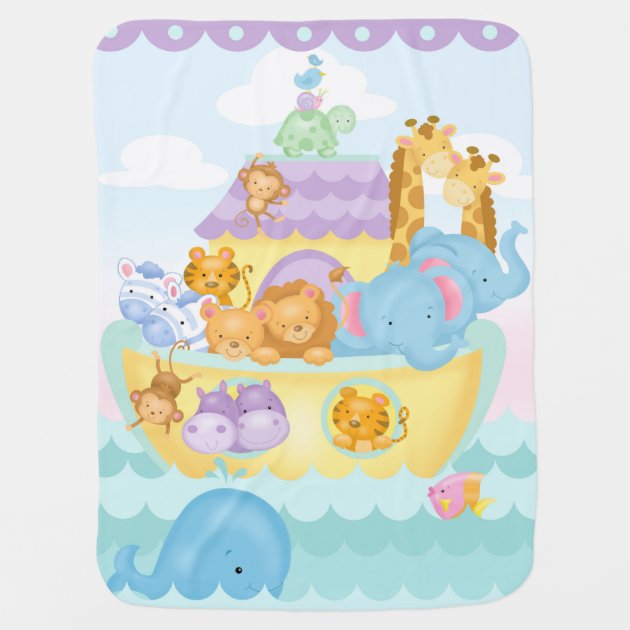 Noah's ark baby online blanket