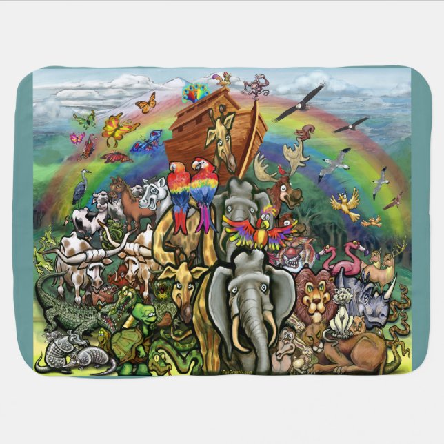 Noah's Ark Baby Blanket (Horizontal)