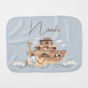 Noah's Ark Baby Boy Burp Cloth Cute Animals
