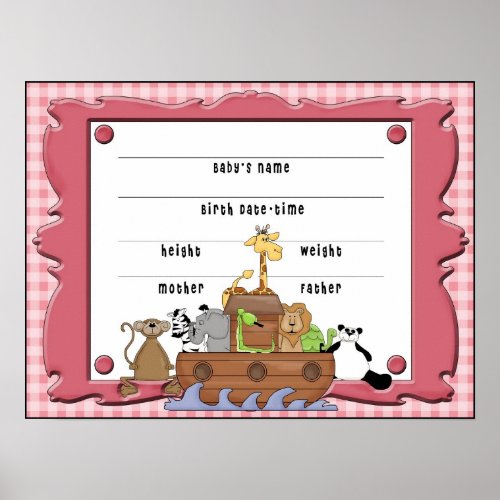 Noahs Ark Baby Girl Poster