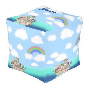 Noah's Ark Baby Nursery Pouf Pillow