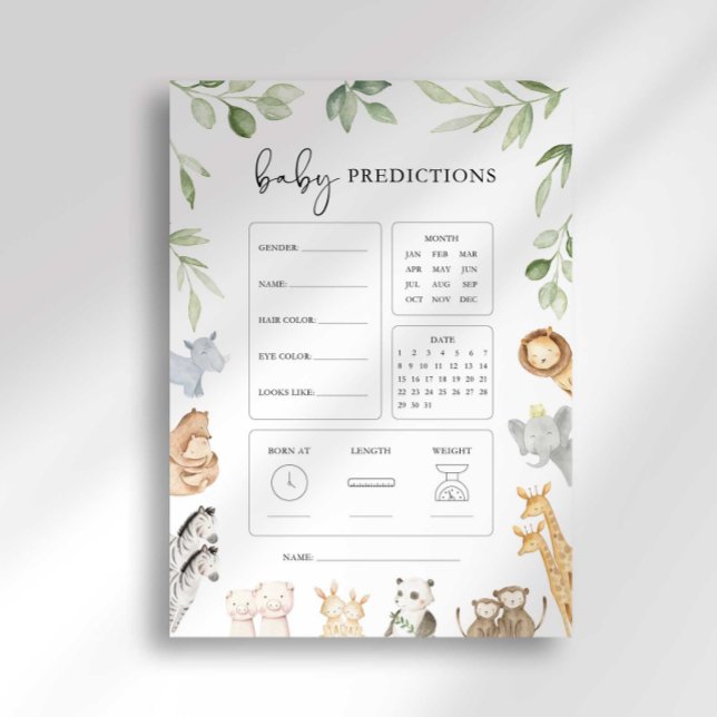 Noah's Ark Baby Shower Baby Predictions Game Invitation (Creator Uploaded)