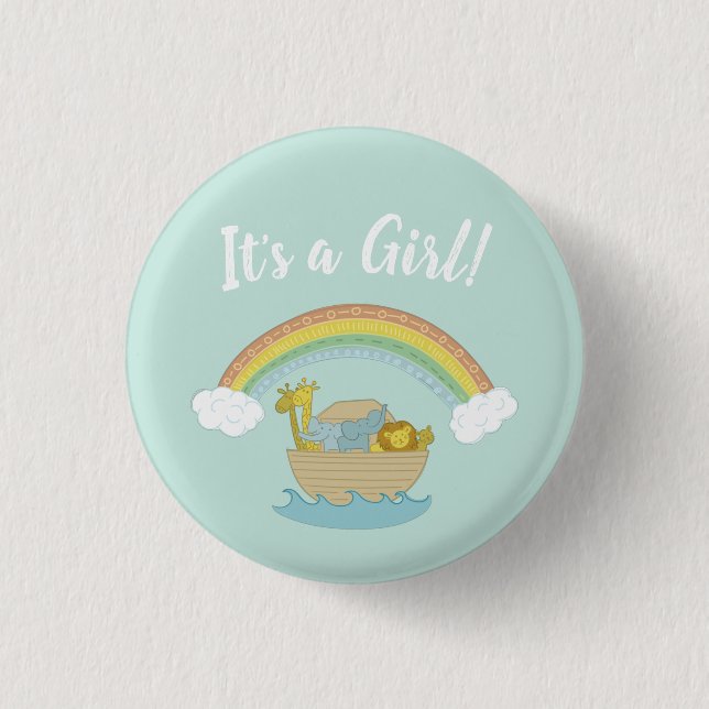 Noah's Ark Baby Shower Button (Front)