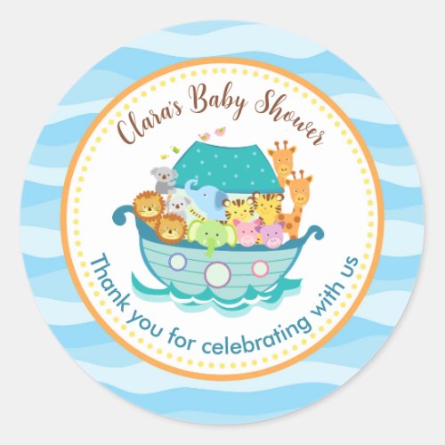 Noahs Ark Baby Shower Customized Stickers