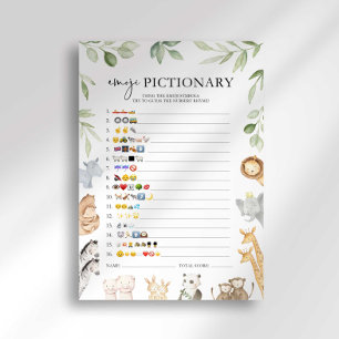 Noah's Ark Baby Shower Emoji Game Invitation