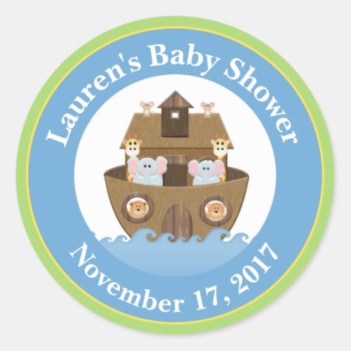 Noahs Ark Baby Shower Favor Stickers Baby Boy