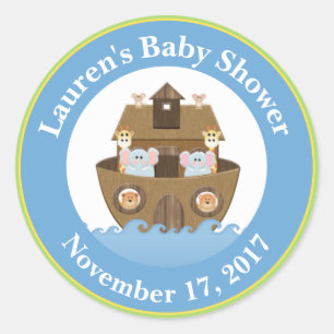Noah's Ark Baby Shower Favor Stickers Baby Boy