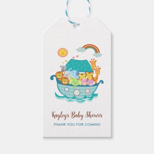 Noahs Ark Baby Shower Favor Tags Boys Personalized