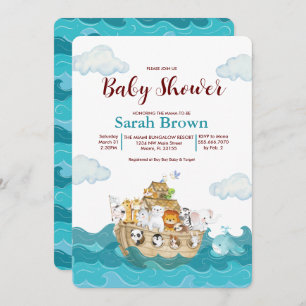Noah's Ark Baby Shower invitation
