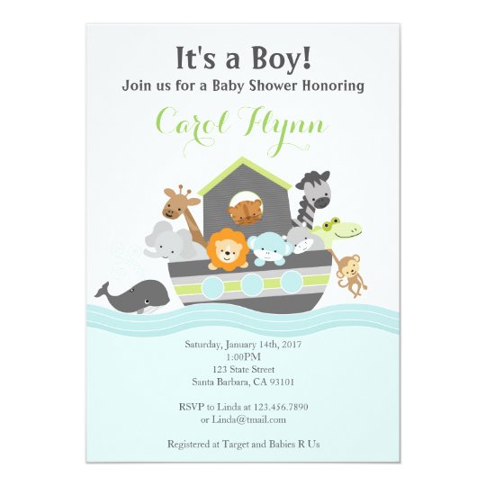 Noah S Ark Baby Shower Invitation Zazzle Noah S Ark Baby Shower Invitation