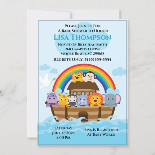 Noahs Ark Baby Shower Invitation