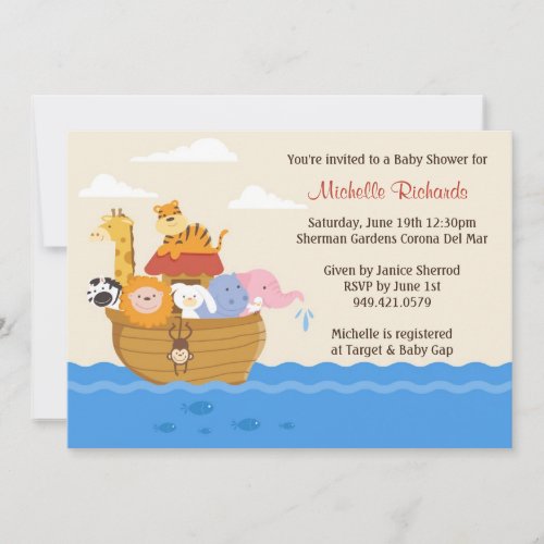 Noahs Ark Baby Shower Invitation