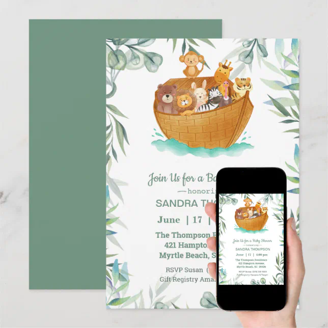 Noah's Ark Baby Shower Invitation | Zazzle