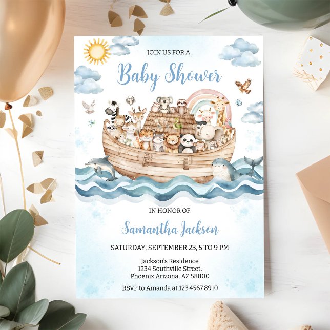 Noah's Ark Baby Shower Invitation (Creator Uploaded)