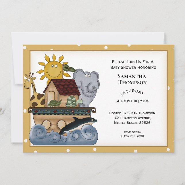 Noah's Ark  Baby Shower Invitation (Front)