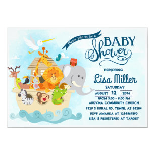 Noahs Ark Baby Shower Invitations Zazzle Noah S Ark Baby Shower Invitation