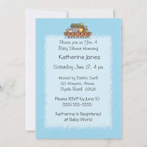 Noahs Ark Baby Shower Invitation Invitation