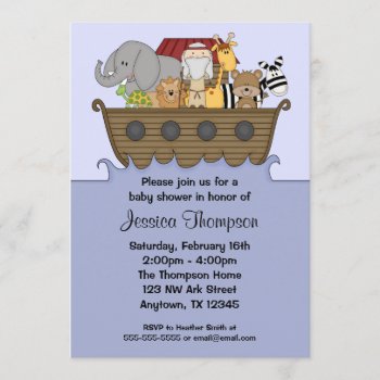 Noah's Ark Baby Shower Invitations by WhimsicalPrintStudio at Zazzle