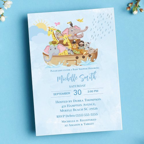 Noahs Ark Baby Shower Invitations