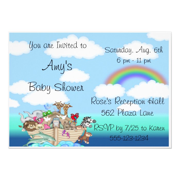 NOAH'S ARK Baby Shower Invitations Announcement