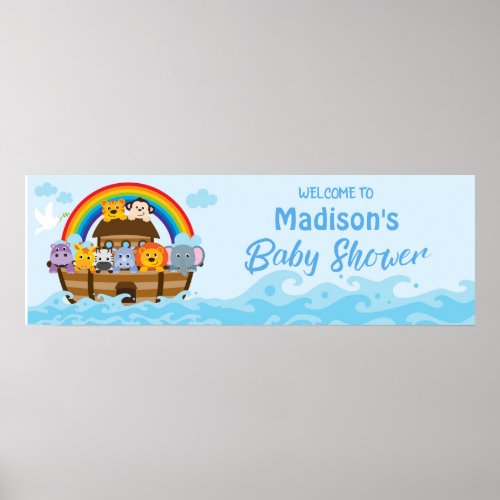 Noahs Ark Baby Shower Party Banner Poster