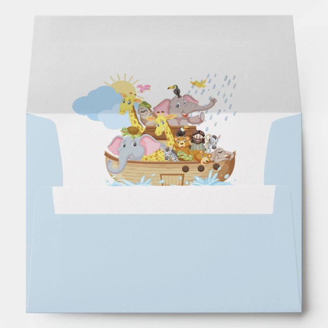 Noah's Ark Baby Shower Return Address  Envelope (Back (Bottom))