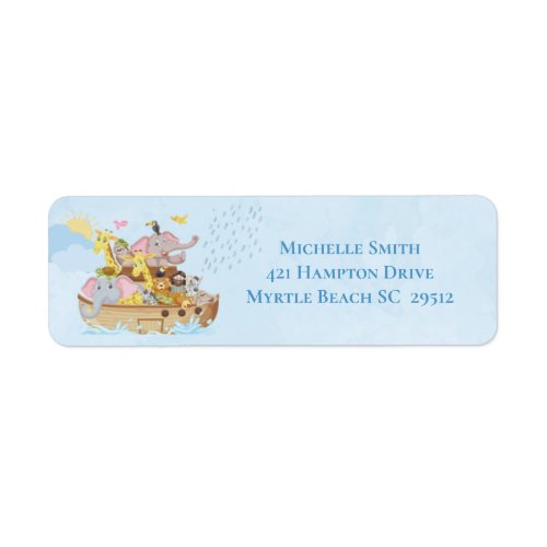 Noahs Ark Baby Shower Return Address Label