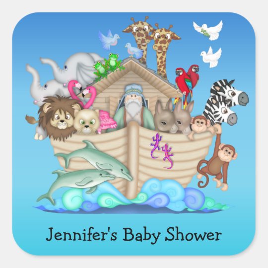 Noah S Ark Baby Shower Stickers Zazzle Com