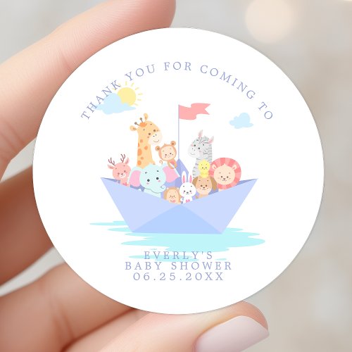 Noah'S Ark Baby Shower Thank You Classic Round Sticker