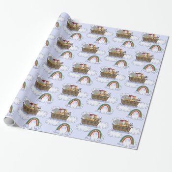 Noah's Ark Baby Shower Wrapping Paper by WhimsicalPrintStudio at Zazzle