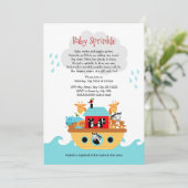 Noah's Ark Baby sprinkle invite, baby shower Invitation (Standing Front)