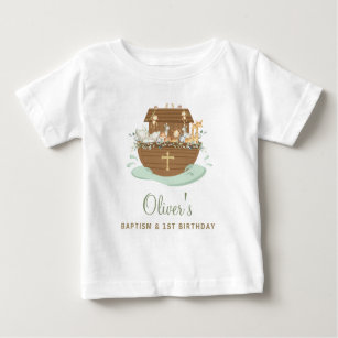 Noah's Ark Baptism Christening 1st Birthday Party  Baby T-Shirt