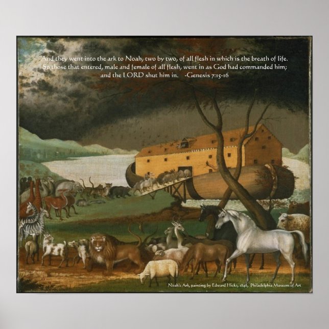 Noah's Ark Bible Scripture Art Print (Front)