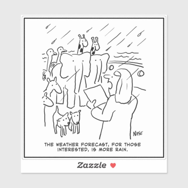 Noah's Ark. Biblical Story, Weather Forecast Funny Sticker (Sheet)