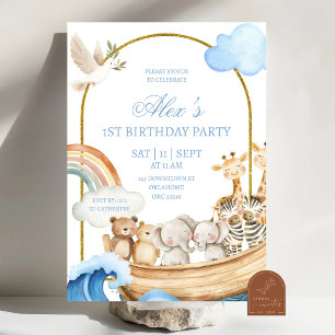 Noah's Ark Birthday Invitation