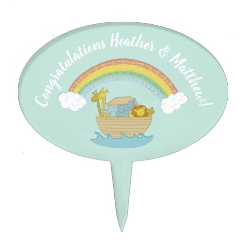 Noahs Ark Boho Baby Shower Cake Topper