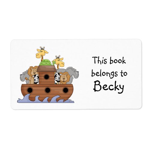 Noahs Ark Book Plate Sticker