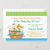 Noah's Ark Boy Baby Shower Invitation 5x7 Card (Front/Back)