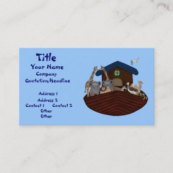 Noah's Ark Business Card by Lace9lives at Zazzle