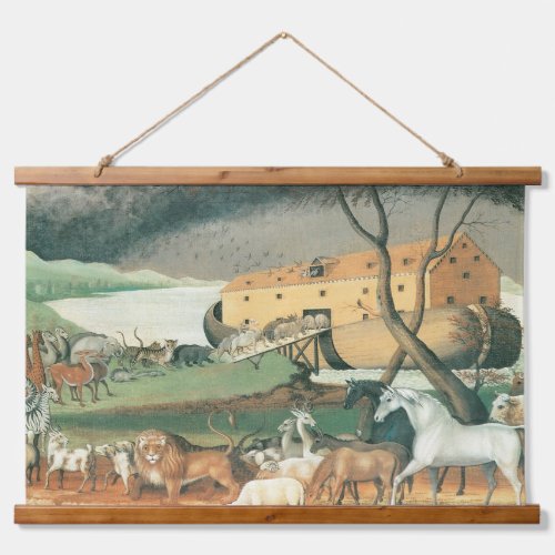 Noahs Ark by Edward Hicks Vintage Folk Art Hanging Tapestry