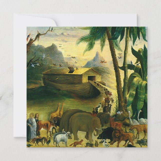 Noah's Ark by Hidley, Vintage Birthday Party Invitation (Front)