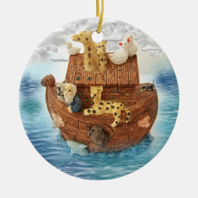 Noah's Ark Ceramic Ornament (Front)